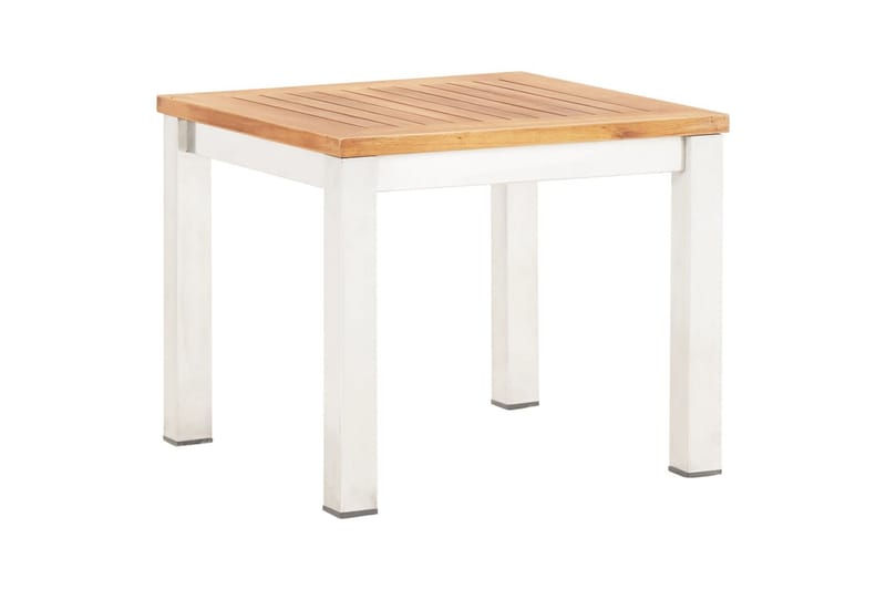 Sidebord til hage 45x45x38cm heltre akasie og rustfritt stål - Brun - Hagemøbler - Hagebord - Spisebord ute