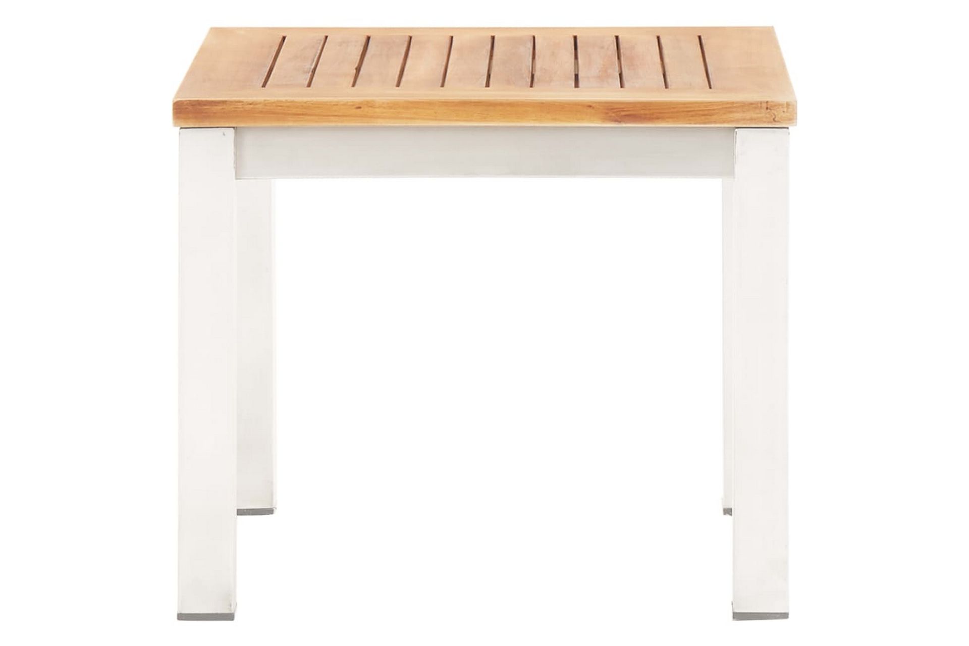 Sidebord til hage 45x45x38cm heltre akasie og rustfritt stål - Brun - Hagemøbler - Hagebord - Spisebord ute