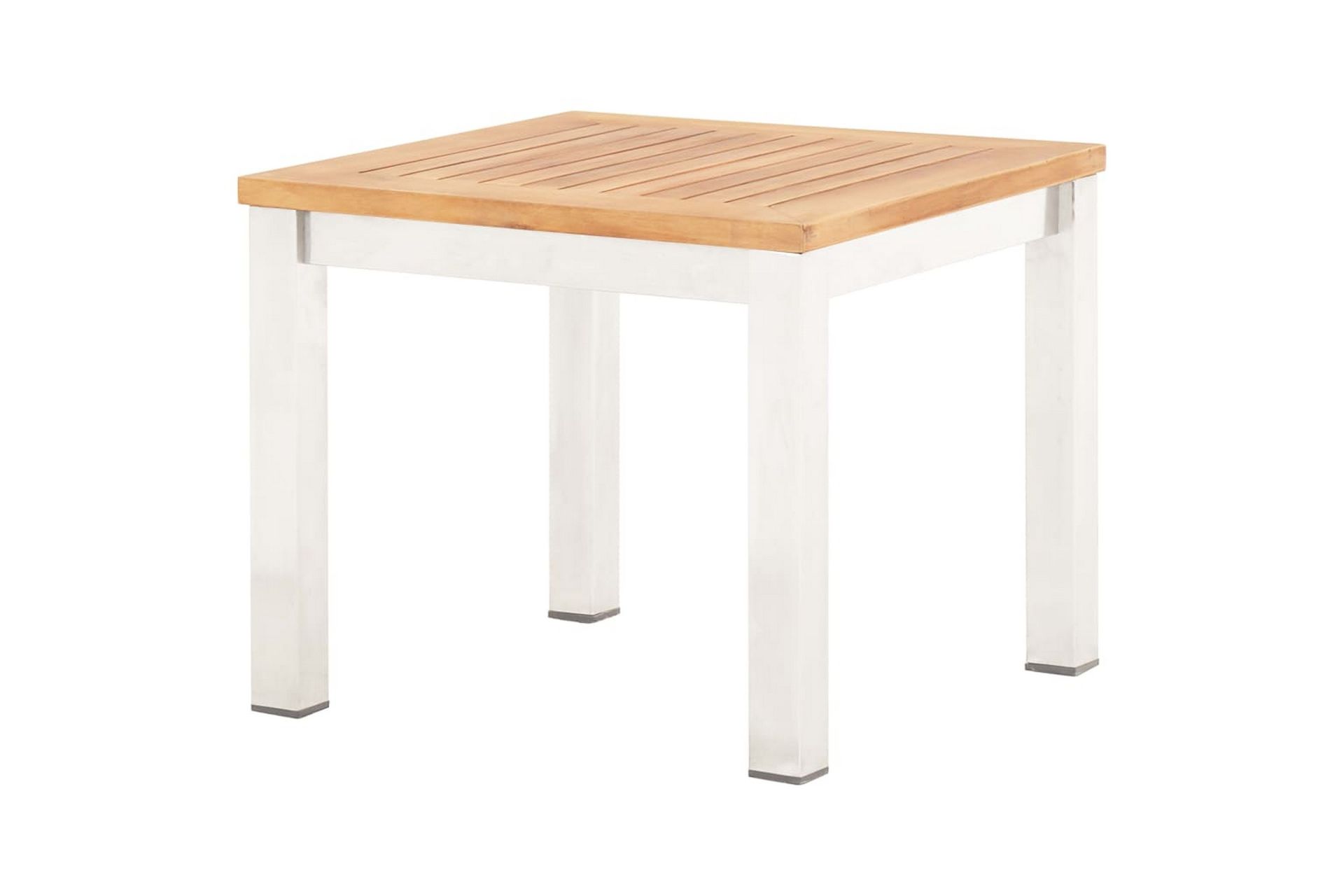 Sidebord til hage 45x45x38cm heltre akasie og rustfritt stål - Brun - Hagemøbler - Hagebord - Spisebord ute