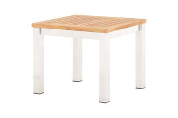 Sidebord til hage 45x45x38cm heltre akasie og rustfritt stål - Brun - Hagemøbler - Hagebord - Spisebord ute