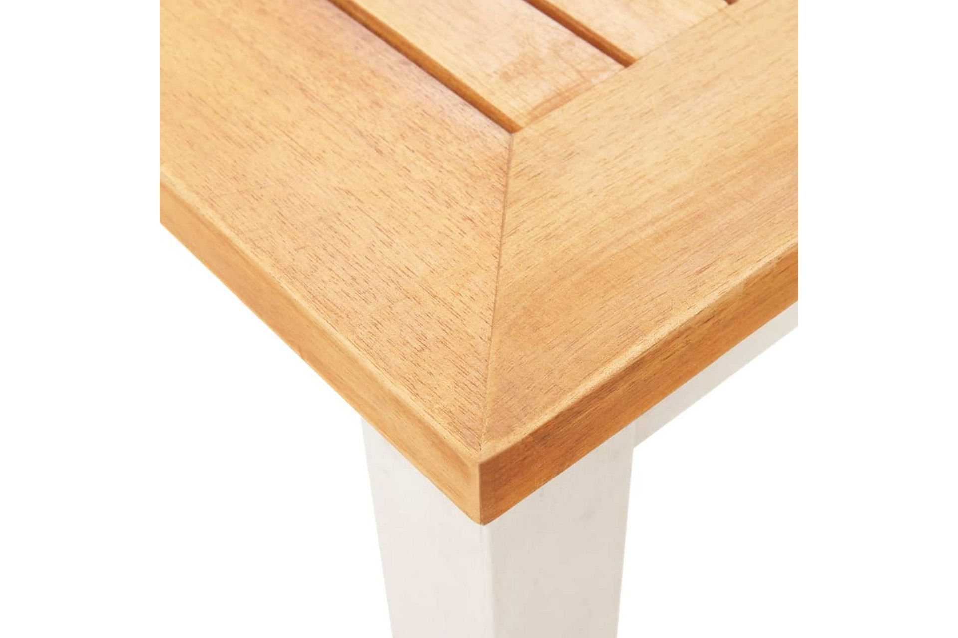 Sidebord til hage 45x45x38cm heltre akasie og rustfritt stål - Brun - Hagemøbler - Hagebord - Spisebord ute
