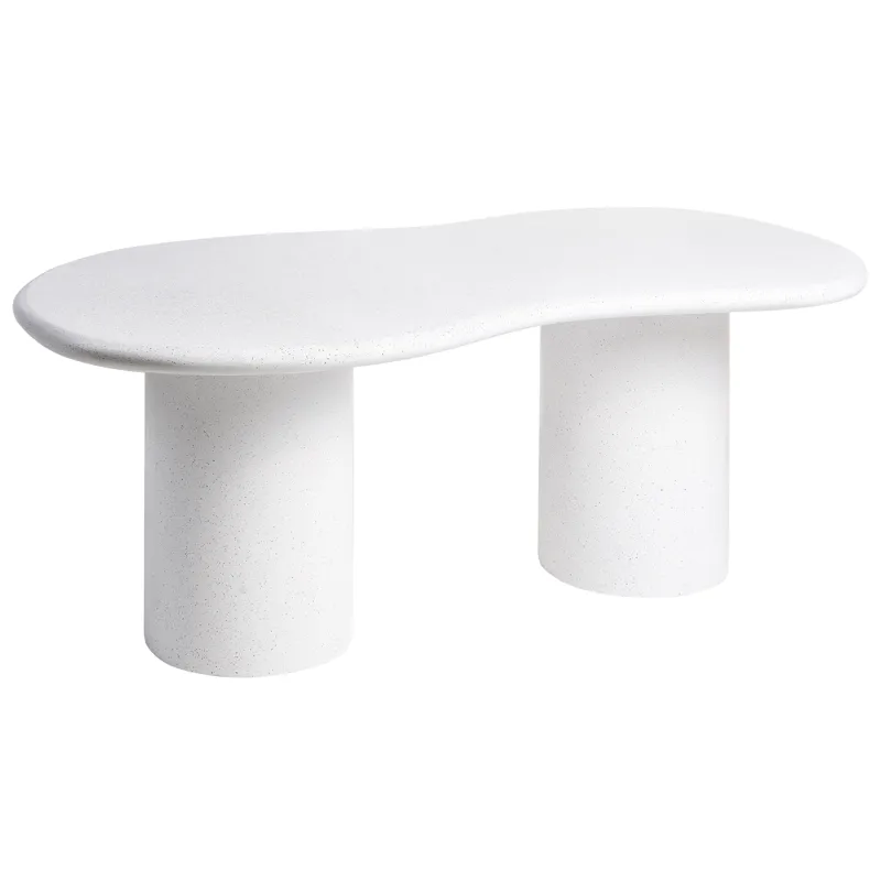 Spisebord utendørs Sirmione 200 cm terrazzoeffekt, Hvit