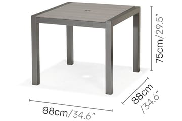 Solana Spisebord 88 cm - Grå - Hagemøbler - Hagebord - Spisebord ute