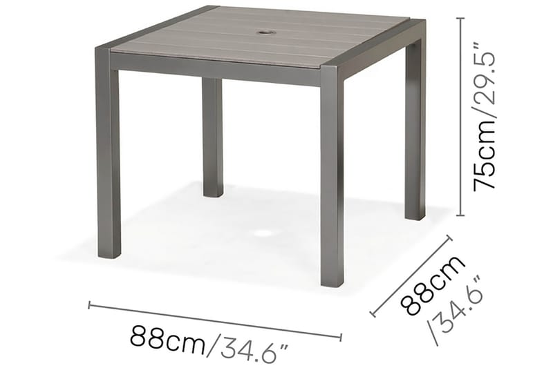 Solana Spisebord 88 cm - Grå - Spisebord ute