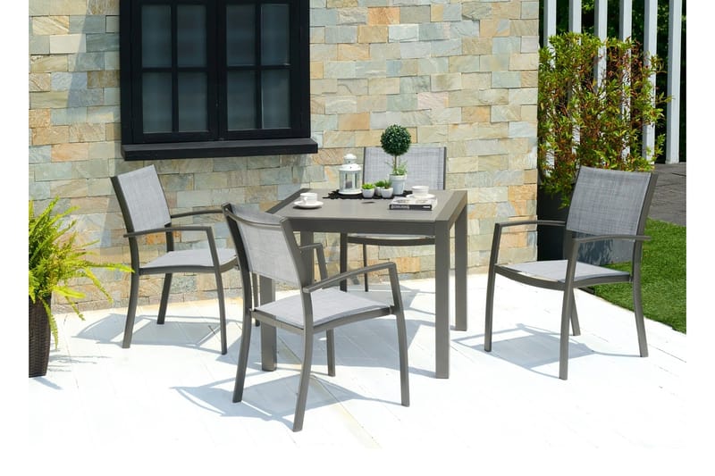 Solana Spisebord 88 cm - Grå - Hagemøbler - Hagebord - Spisebord ute