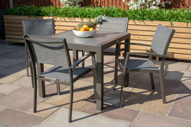Solana Spisebord 88 cm - Grå - Hagemøbler - Hagebord - Spisebord ute