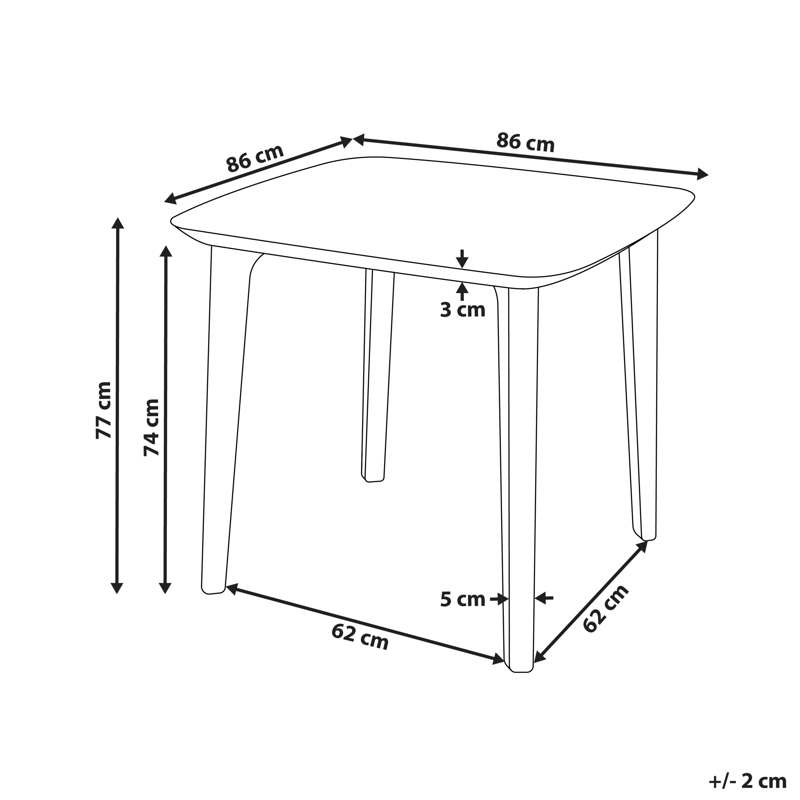 Spisebord utendørs Sorico 86 cm 86 cm - Grå - Hagemøbler - Hagebord - Spisebord ute