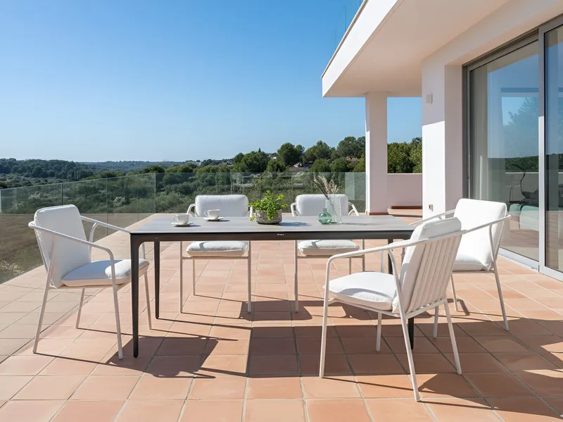 Spisebord utendørs Sovareto 180 cm imitasjon av tre - Grå - Hagemøbler - Hagebord - Spisebord ute