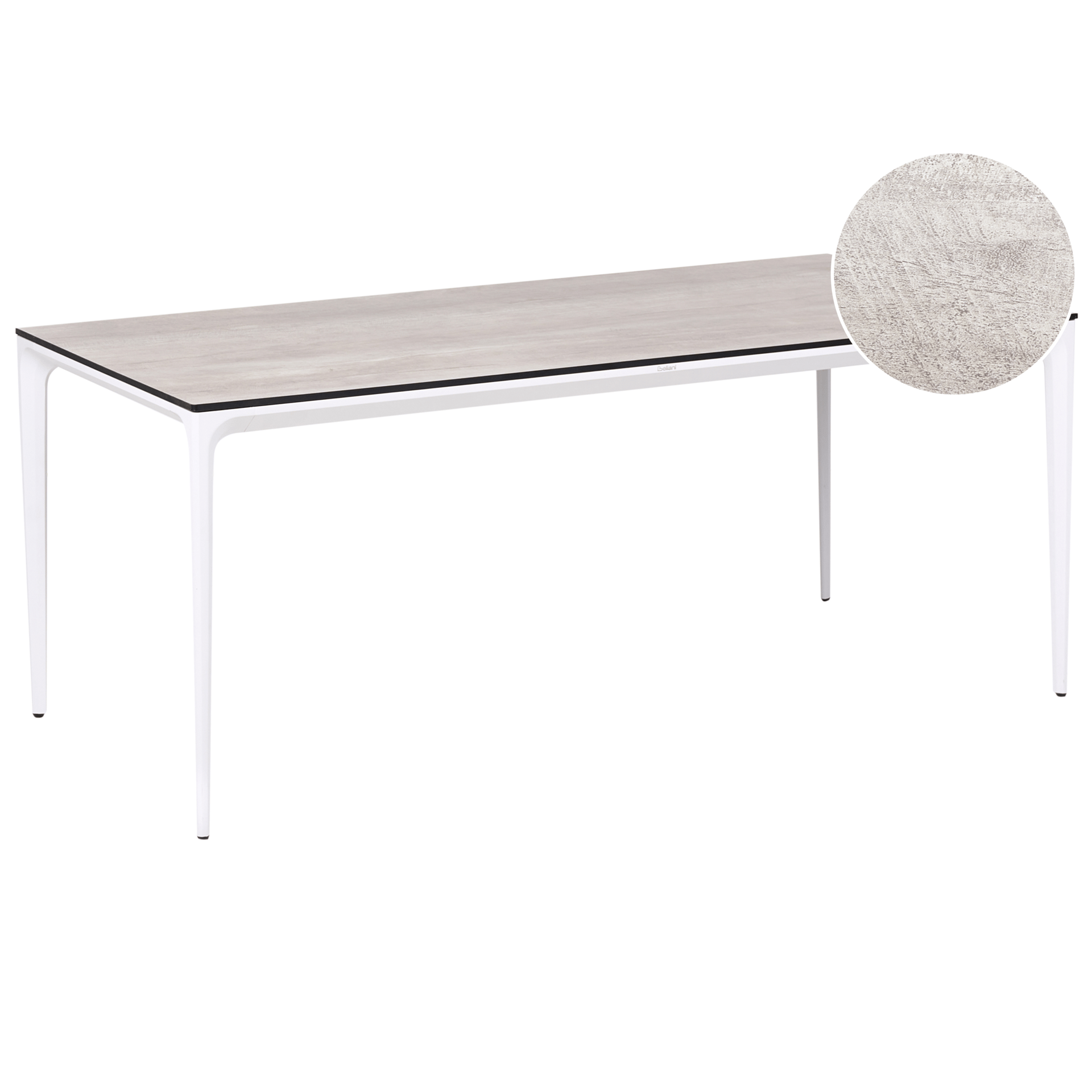 Spisebord utendørs Sovareto 90x180 cm imitasjon av tre - Grå/hvit