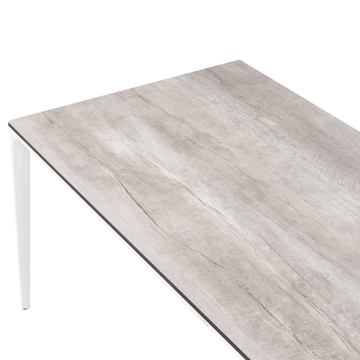 Spisebord utendørs Sovareto 90x180 cm imitasjon av tre - Grå/hvit - Hagemøbler - Hagebord - Spisebord ute