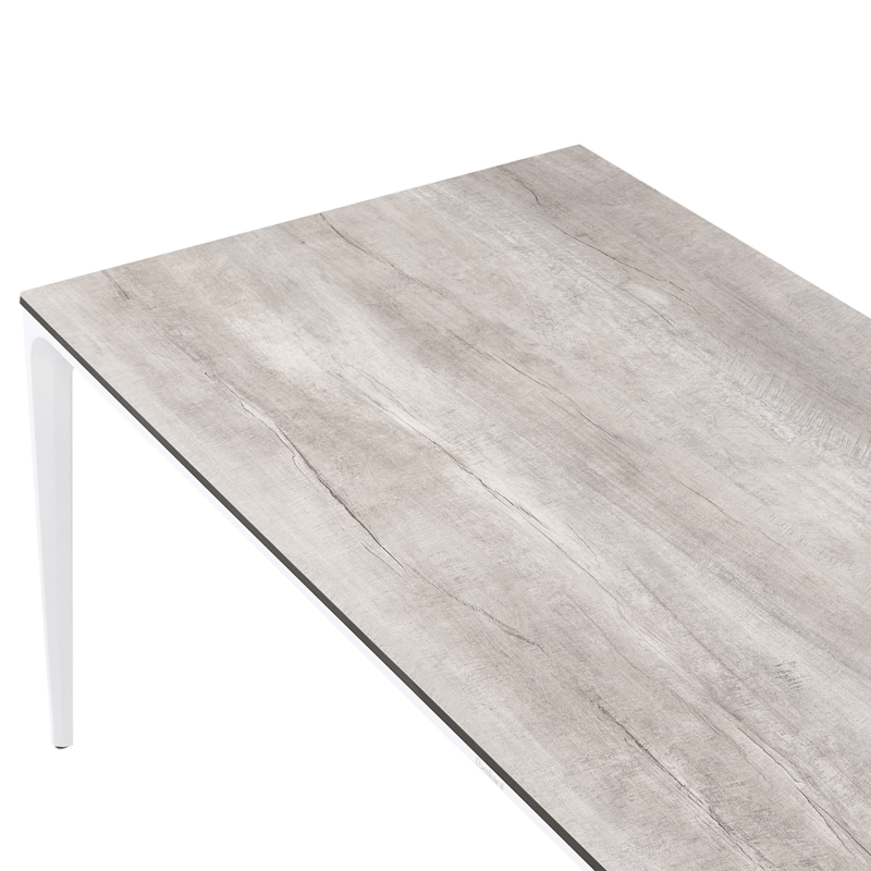 Spisebord utendørs Sovareto 90x180 cm imitasjon av tre - Grå/hvit - Hagemøbler - Hagebord - Spisebord ute