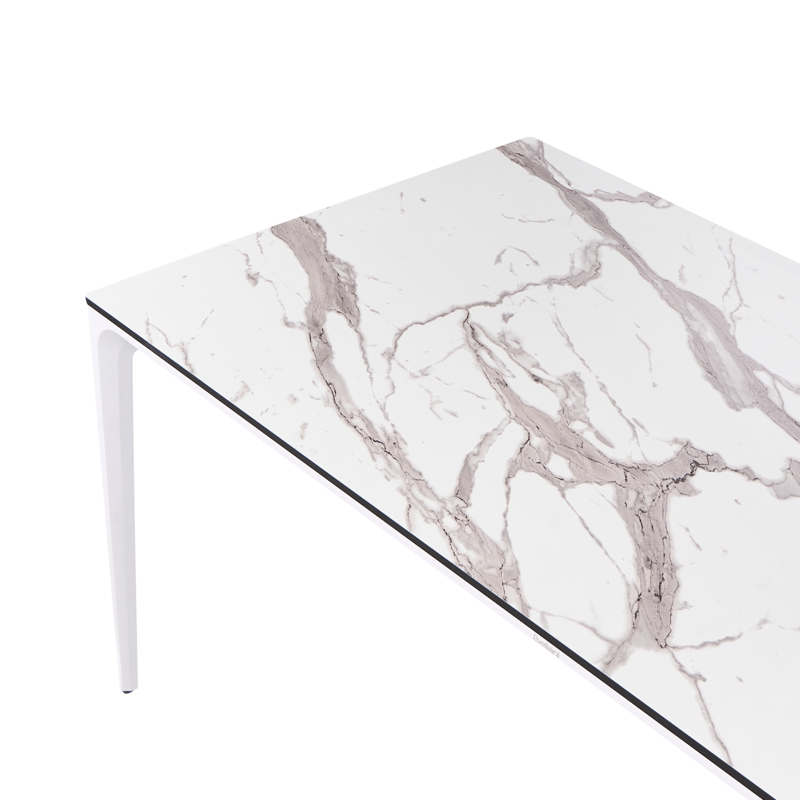 Spisebord utendørs Sovareto 90x180 cm marmoreffekt - Hvit - Hagemøbler - Hagebord - Spisebord ute