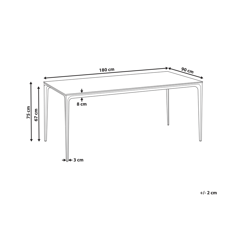 Spisebord utendørs Sovareto 90x180 cm marmoreffekt - Hvit - Hagemøbler - Hagebord - Spisebord ute