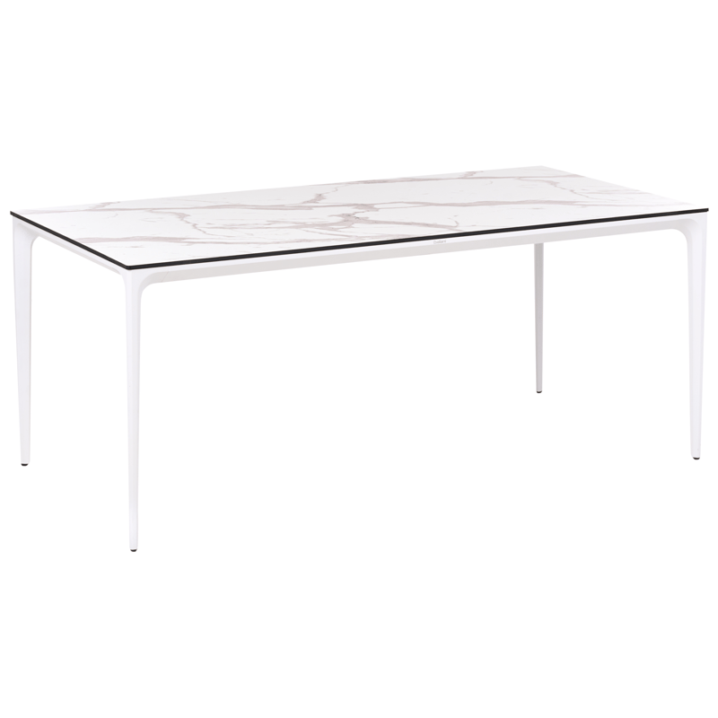 Spisebord utendørs Sovareto 90x180 cm marmoreffekt - Hvit - Hagemøbler - Hagebord - Spisebord ute