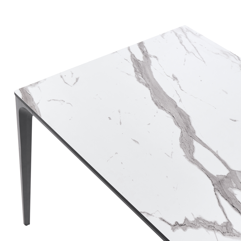 Spisebord utendørs Sovareto 90x180 cm marmoreffekt - Hvit/Grå - Hagemøbler - Hagebord - Spisebord ute