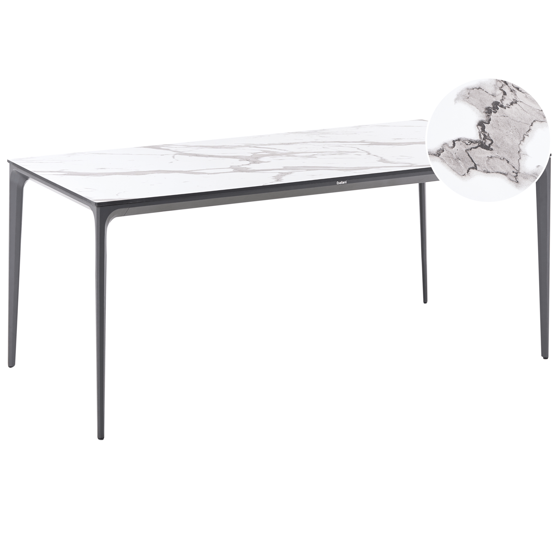 Spisebord utendørs Sovareto 90x180 cm marmoreffekt - Hvit/Grå
