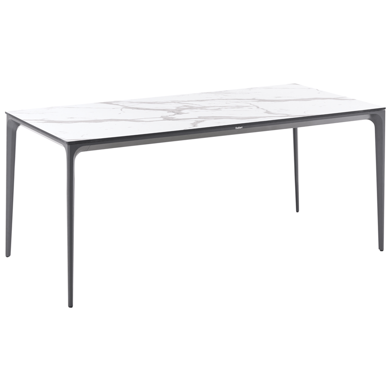 Spisebord utendørs Sovareto 90x180 cm marmoreffekt - Hvit/Grå - Hagemøbler - Hagebord - Spisebord ute