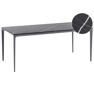 Spisebord utendørs Sovareto 90x180 cm marmoreffekt - Svart/Grå - Hagemøbler - Hagebord - Spisebord ute