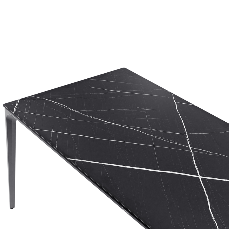 Spisebord utendørs Sovareto 90x180 cm marmoreffekt - Svart/Grå - Hagemøbler - Hagebord - Spisebord ute