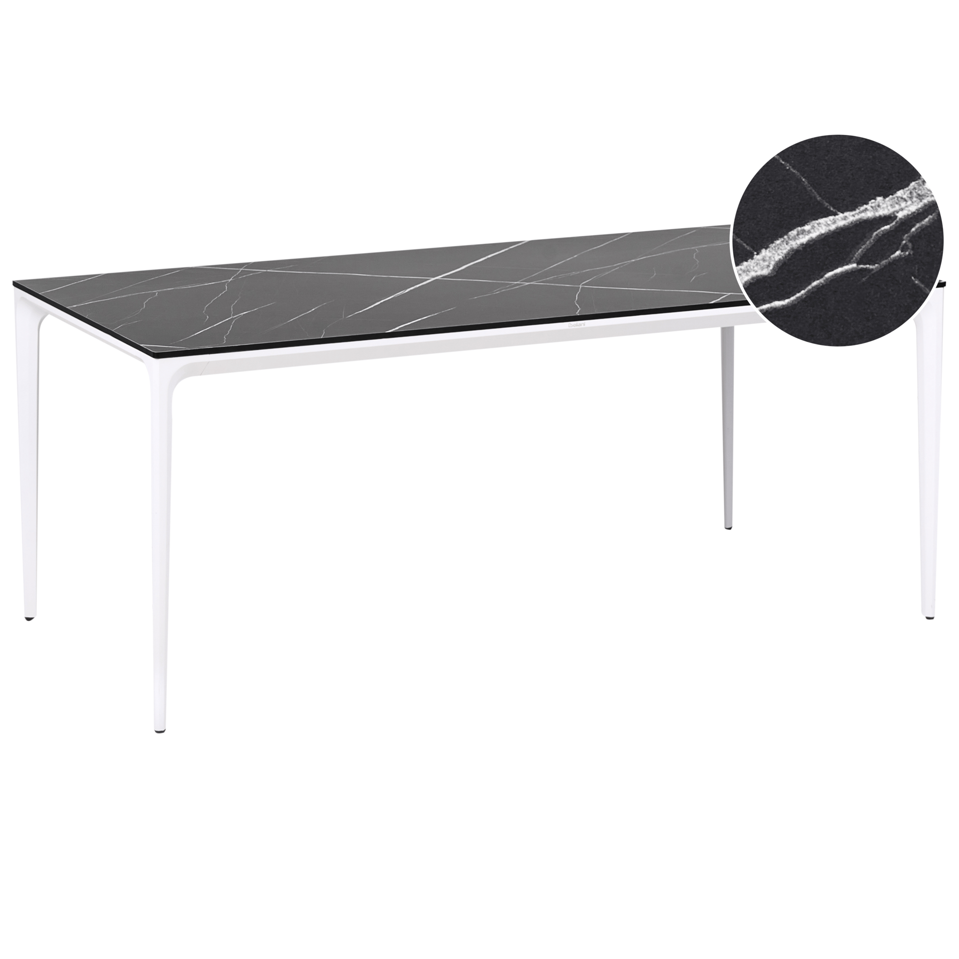 Spisebord utendørs Sovareto 90x180 cm marmoreffekt - Svart/Hvit