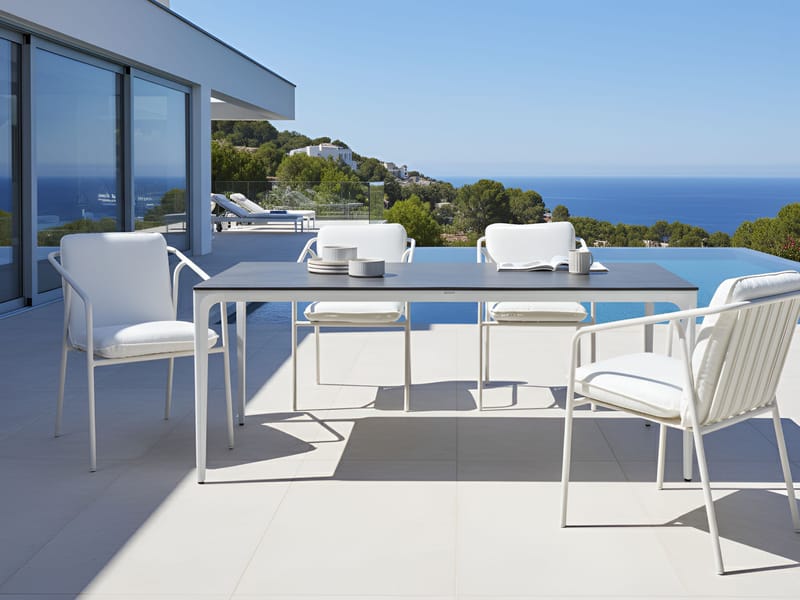 Spisebord utendørs Sovareto 90x180 cm steineffekt - Grå - Hagemøbler - Hagebord - Spisebord ute