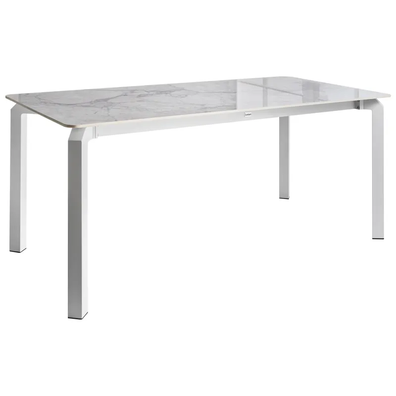Spisebord utendørs Feletto 90x180 cm Stein Hvit, Hvit