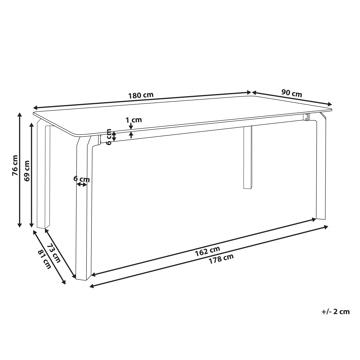Spisebord utendørs Feletto 90x180 cm Stein Hvit - Hvit - Hagemøbler - Hagebord - Spisebord ute