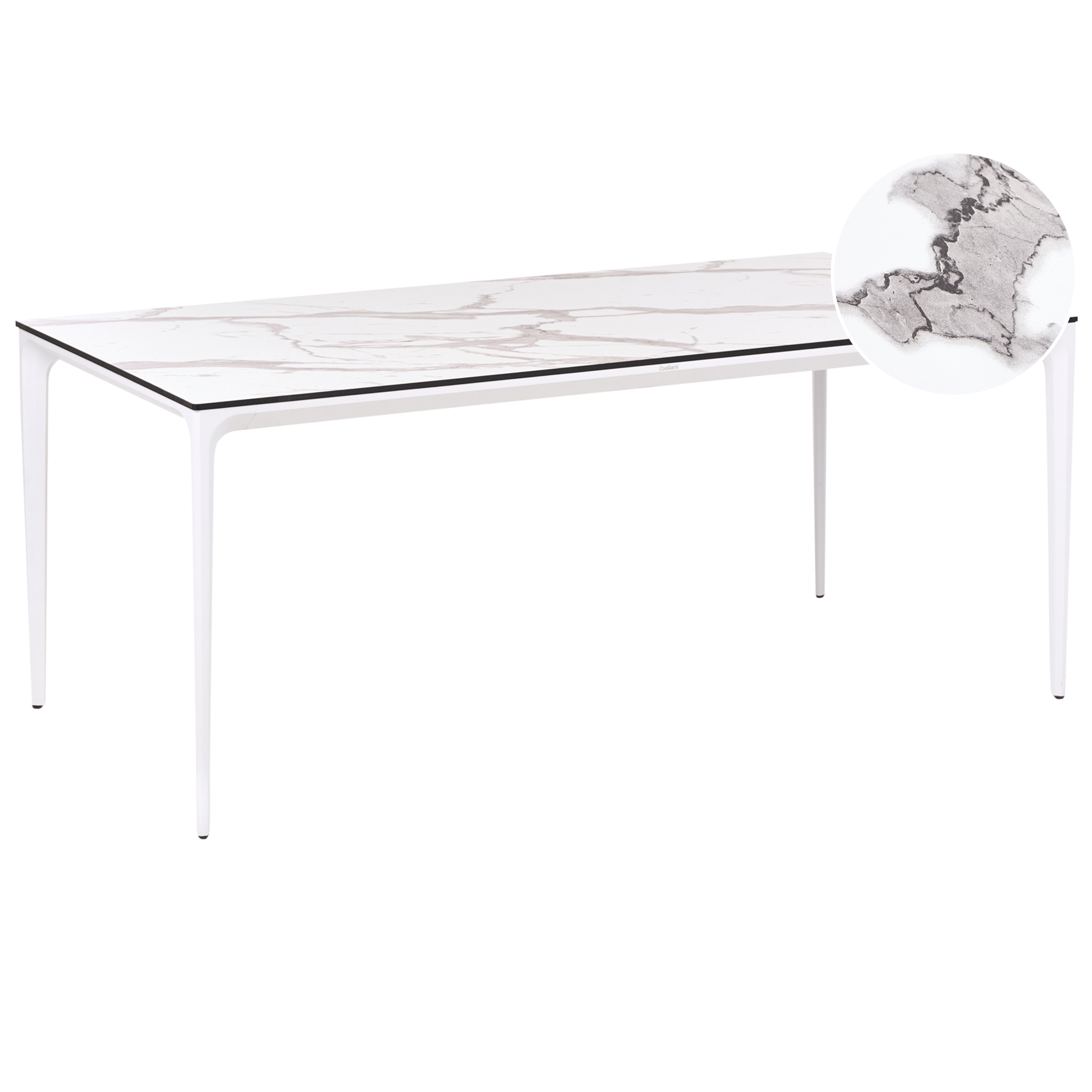 Spisebord utendørs Sovareto 90x180 cm marmoreffekt - Hvit