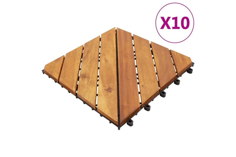 Terrassebord 10 stk 30x30 cm heltre akasie - Brun - Hagemøbler - Hagebord - Spisebord ute