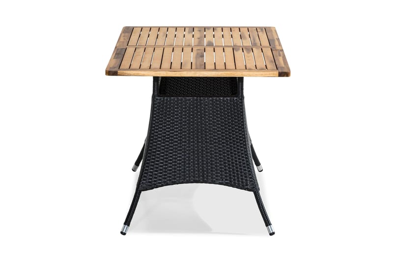 Thor Spisebord 140x90 cm - Svart/Akasie - Hagemøbler - Hagebord - Spisebord ute