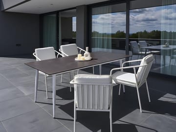 Spisebord utendørs Tolentino 90x180 cm marmoreffekt - Hvit/Grå - Hagemøbler - Hagebord - Spisebord ute