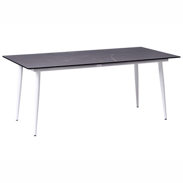Spisebord utendørs Tolentino 90x180 cm marmoreffekt - Hvit/Grå - Hagemøbler - Hagebord - Spisebord ute