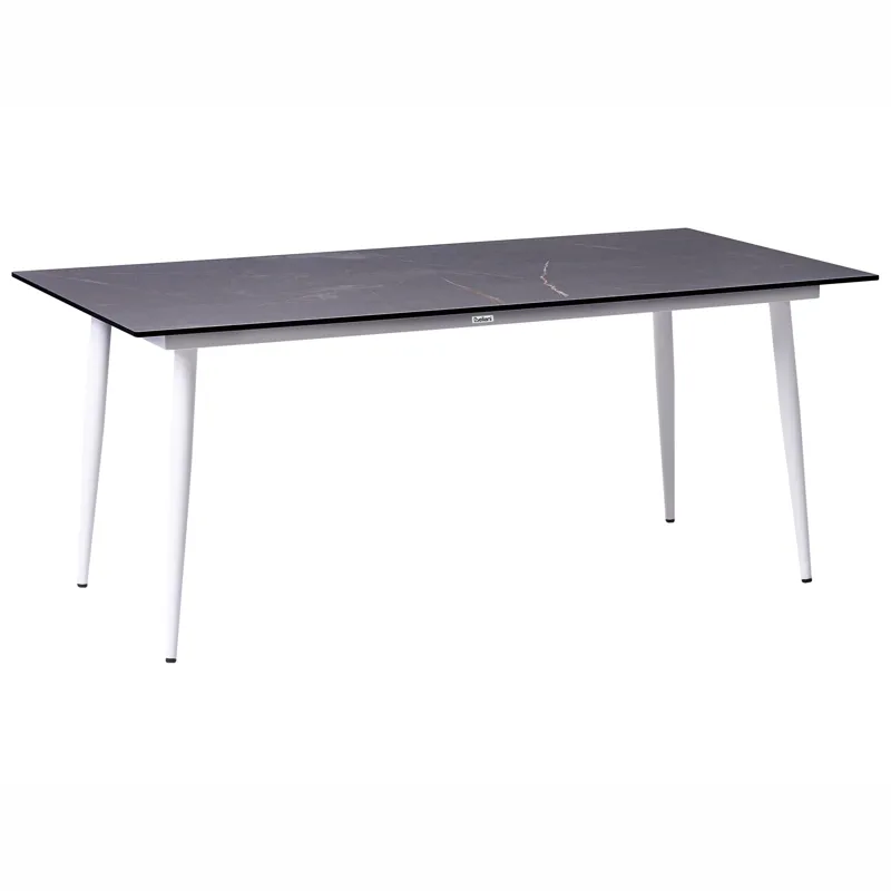 Spisebord utendørs Tolentino 90x180 cm marmoreffekt, Hvit/Grå