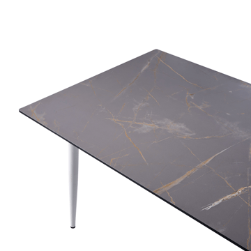 Spisebord utendørs Tolentino 90x180 cm marmoreffekt - Hvit/Grå - Hagemøbler - Hagebord - Spisebord ute