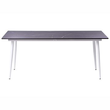 Spisebord utendørs Tolentino 90x180 cm marmoreffekt - Hvit/Grå - Hagemøbler - Hagebord - Spisebord ute