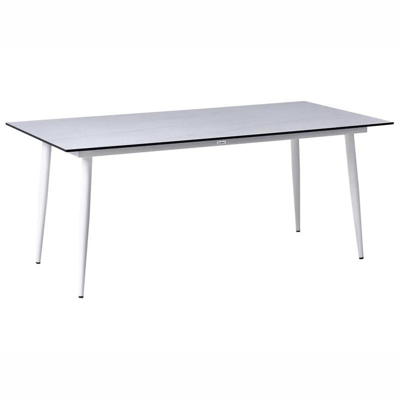 Spisebord utendørs Tolentino 90x180 cm steineffekt, Hvit/Beige