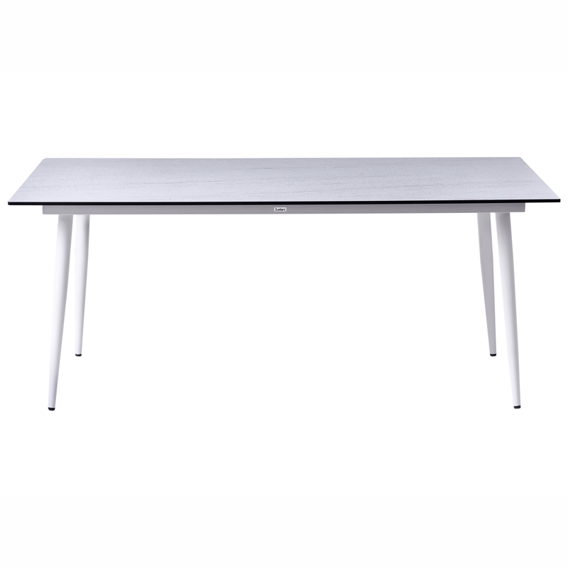 Spisebord utendørs Tolentino 90x180 cm steineffekt - Hvit/Beige - Hagemøbler - Hagebord - Spisebord ute