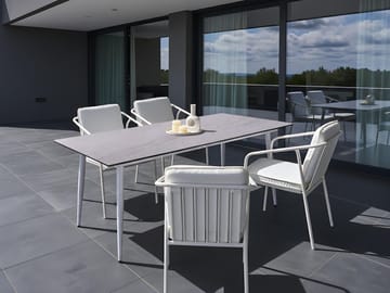 Spisebord utendørs Tolentino 90x180 cm steineffekt - Hvit/Beige - Hagemøbler - Hagebord - Spisebord ute