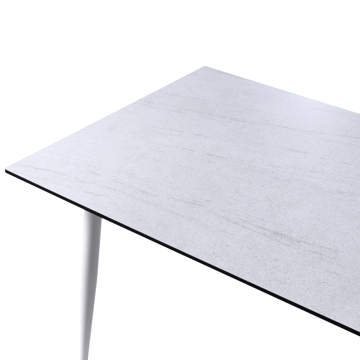Spisebord utendørs Tolentino 90x180 cm steineffekt - Hvit/Beige - Hagemøbler - Hagebord - Spisebord ute