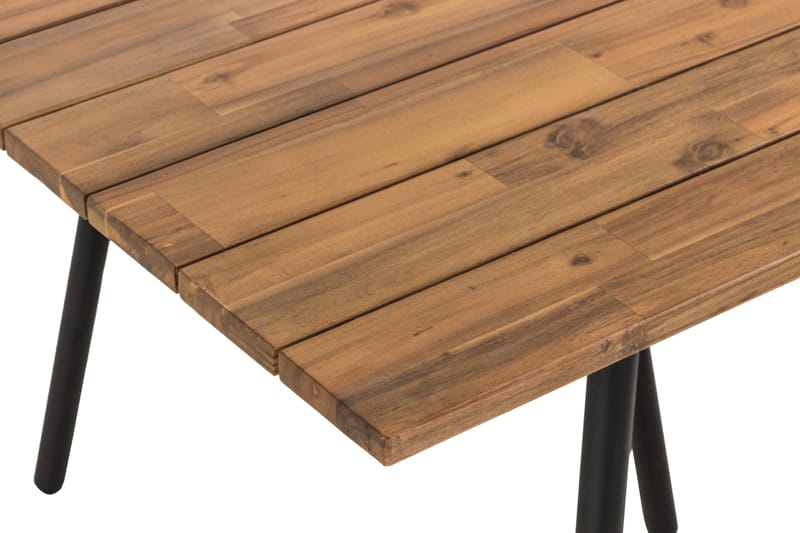 Trio Spisebord 200x100cm - Akasie / Svart - Hagemøbler - Hagebord - Spisebord ute
