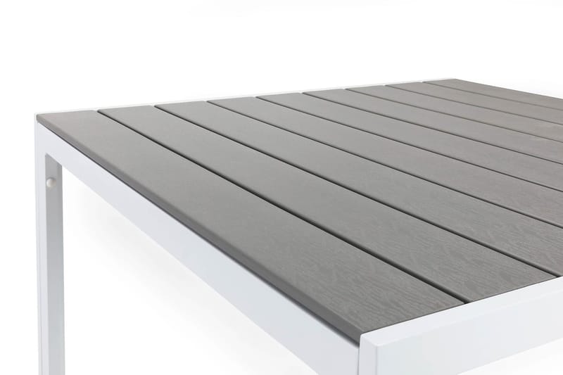 Tunis Bord 90x90 cm - Hvit/Grå - Hagemøbler - Hagebord - Spisebord ute