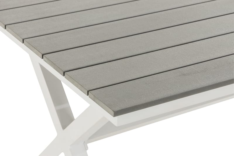 Tunis Kryssbord 150x90 cm - Hvit/Grå - Hagemøbler - Hagebord - Spisebord ute