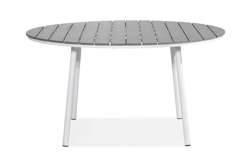 Tunis Spisebord 140 cm Rundt - Hvit/Grå - Hagemøbler - Hagebord - Spisebord ute