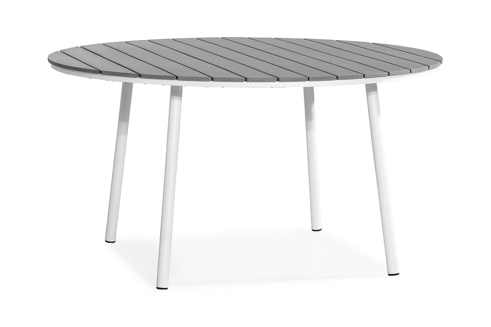 Tunis Spisebord 140 cm Rundt - Hvit/Grå - Hagemøbler - Hagebord - Spisebord ute