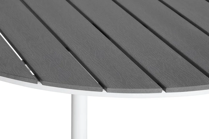 Tunis Spisebord 140 cm Rundt - Hvit/Grå - Hagemøbler - Hagebord - Spisebord ute