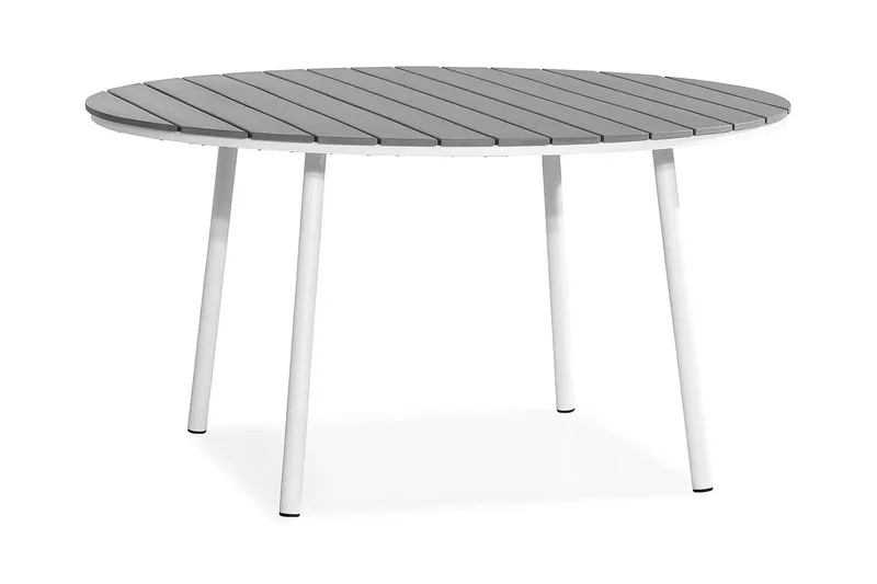 Tunis Spisebord 140 cm Rundt, Hvit/Grå