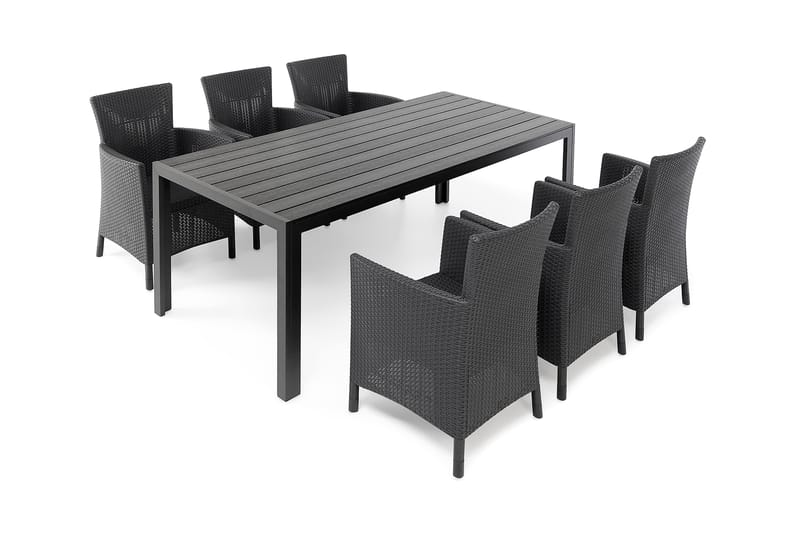 Tunis Spisebord 205x90 cm - Svart/Svart - Hagemøbler - Hagebord - Spisebord ute