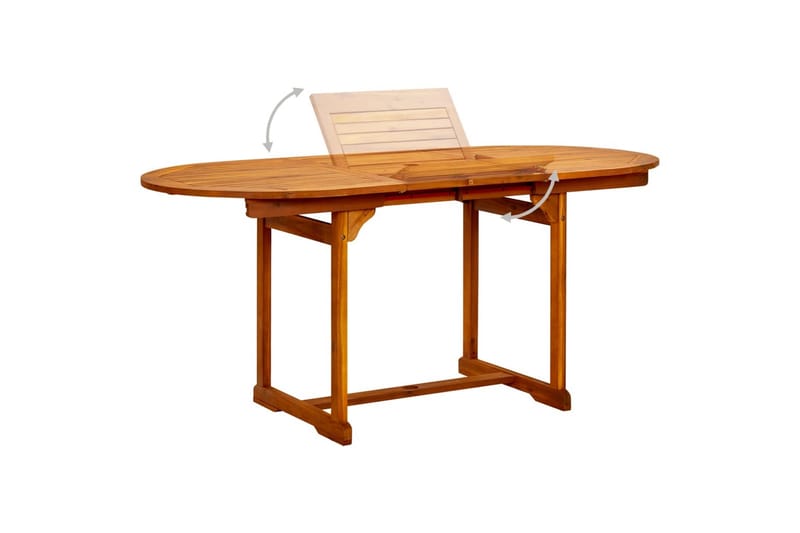 Utendørs spisebord (120-170)x80x75 cm heltre akasie - Brun - Hagemøbler - Hagebord - Spisebord ute
