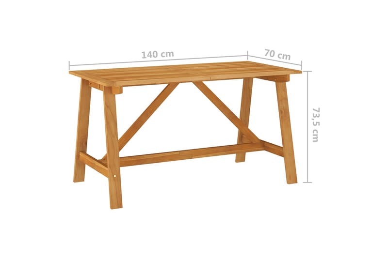 Utendørs spisebord 140x70x73,5 cm heltre akasie - Hagemøbler - Hagebord - Spisebord ute