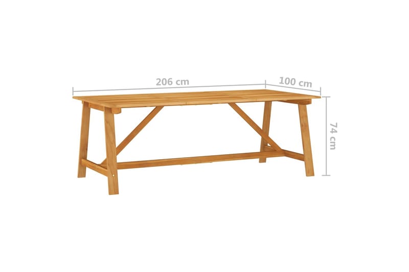 Utendørs spisebord 206x100x74 cm heltre akasie - Spisebord ute